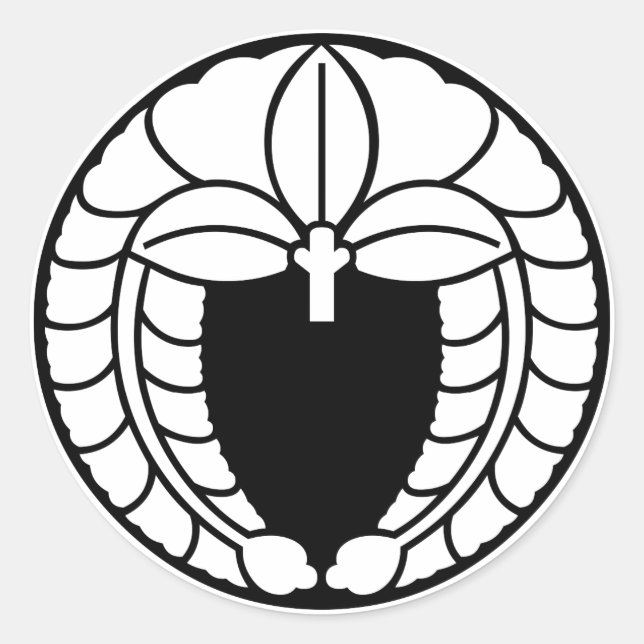 Pegatina Redonda Wisteria colgada en torta de arroz (Anverso)