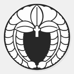 Pegatina Redonda Wisteria colgante en pastel de arroz