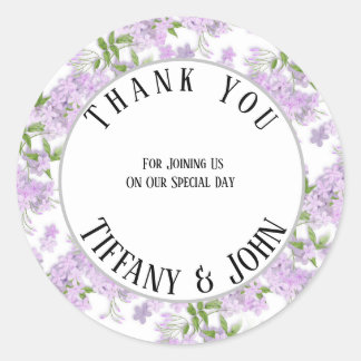 Pegatina Redonda Wisteria Wedding Gracias