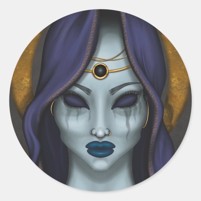 Pegatina Redonda Witch (Anverso)