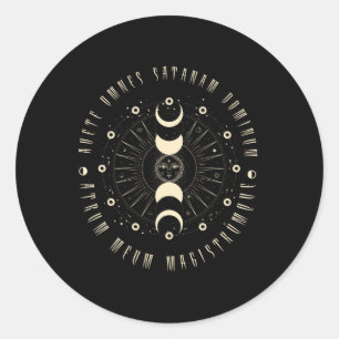 Pegatina Redonda Witchcraft Gothic Geometric Sun Black Magic
