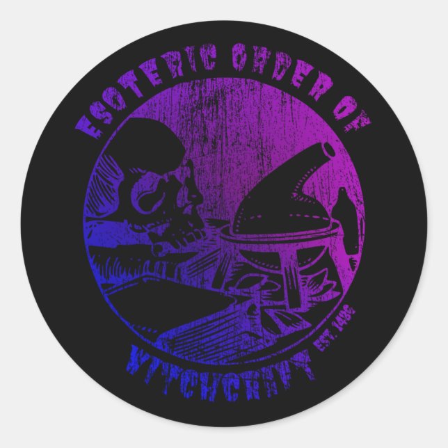 Pegatina Redonda Witchcraft Magic Order Occult Witch Alchemist (Anverso)