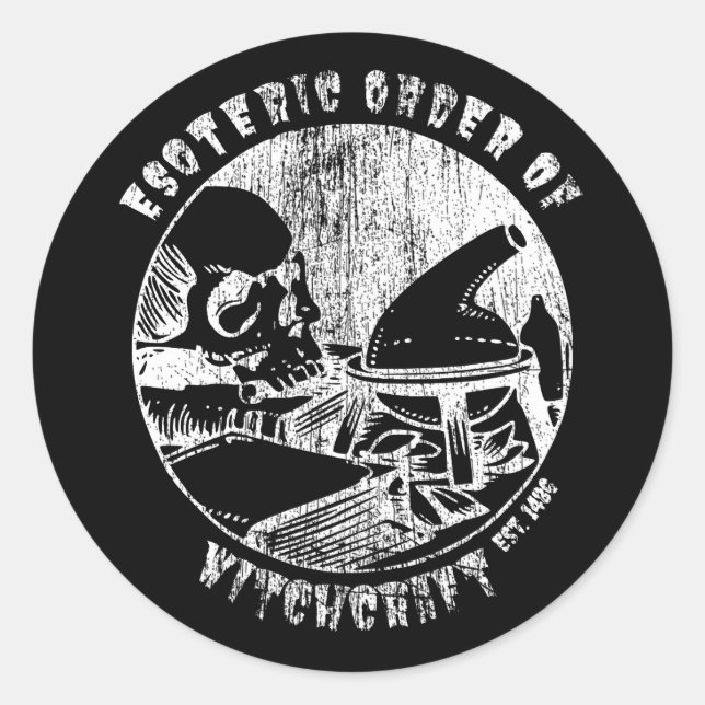 Pegatina Redonda Witchcraft Magic Order Occult Witch Alchemist (Anverso)