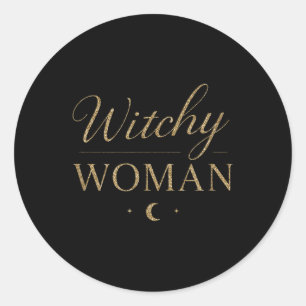 Pegatina Redonda Witchoman Tank Top Witch Wiccan Y Pagan Hallo