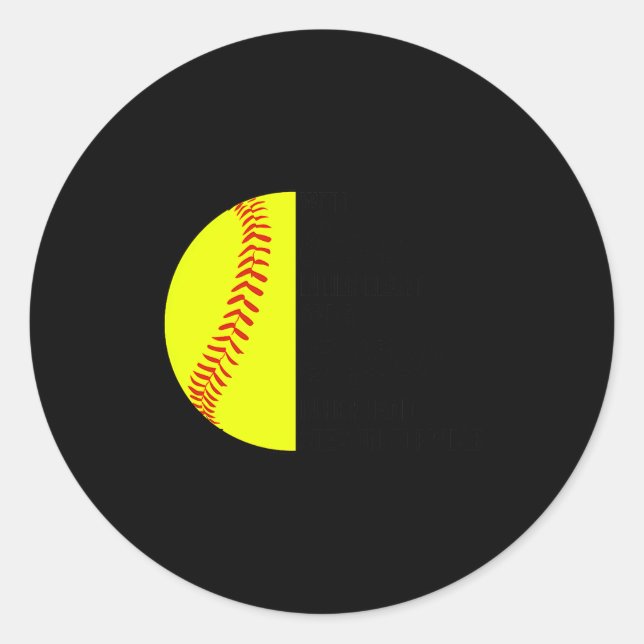 Pegatina Redonda With Jesus In Her Heart And A Softball She Is Unst (Anverso)