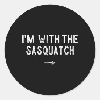 Pegatina Redonda With The Sasquatch Costume Matching Lazy Halloween