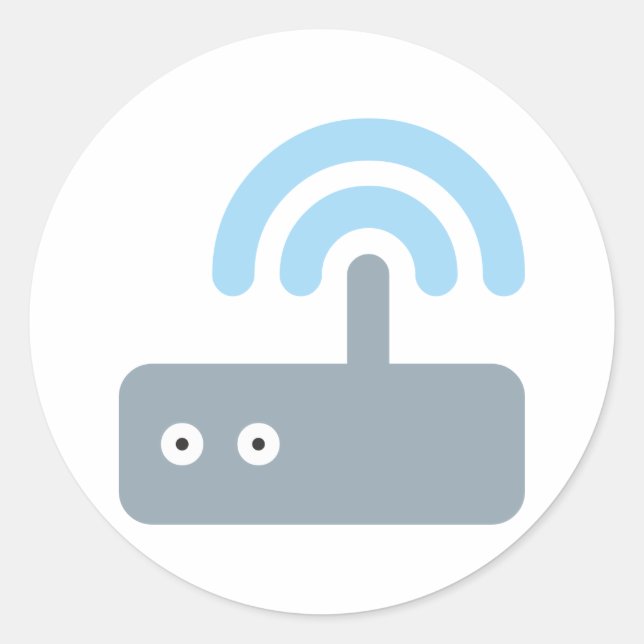 Pegatina Redonda WLAN router (Anverso)