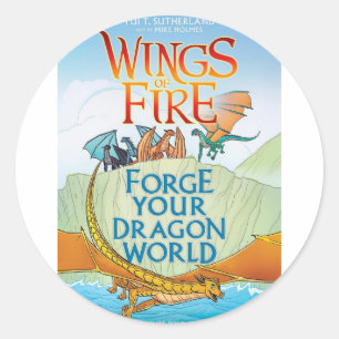 Pegatina Redonda WOF forja tu propio mundo de dragones