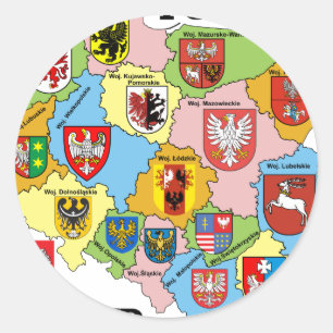 Pegatina Redonda Wojewodztwa Polski_mapa