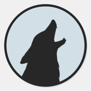 Pegatina Redonda Wolf