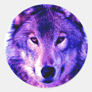 Pegatina Redonda Wolf