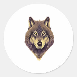 Pegatina Redonda Wolf