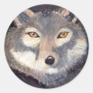 Pegatina Redonda Wolf