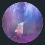 Pegatina Redonda Wolf Christmas Stickers<br><div class="desc">Lobo atrevido en las pegatinas navideñas de nieve. ¡Una forma divertida de agregar encanto a la envoltura,  las cartas o el uso en un oficio!</div>