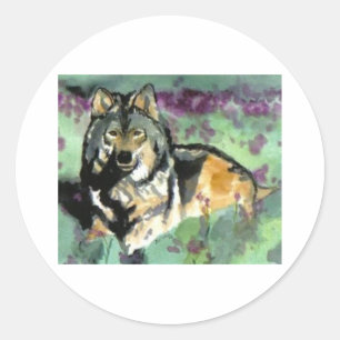 Pegatina Redonda Wolf de Paula Atwell