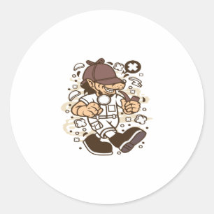 Pegatina Redonda Wolf Detective