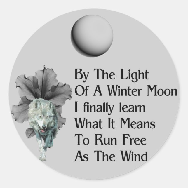 Pegatina Redonda Wolf Dreams (Anverso)