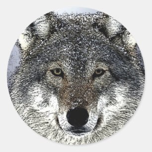 Pegatina Redonda Wolf Eyes