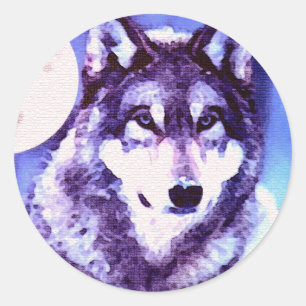 Pegatina Redonda Wolf Look - Lonely Wolf