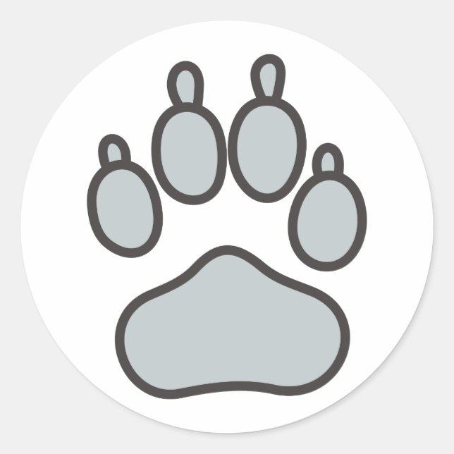 Pegatina Redonda Wolf Paw (Anverso)