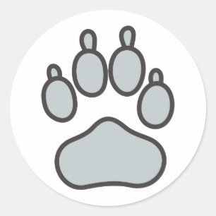 Pegatina Redonda Wolf Paw