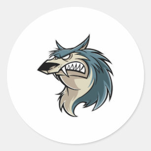 Pegatina Redonda Wolf Personalizado