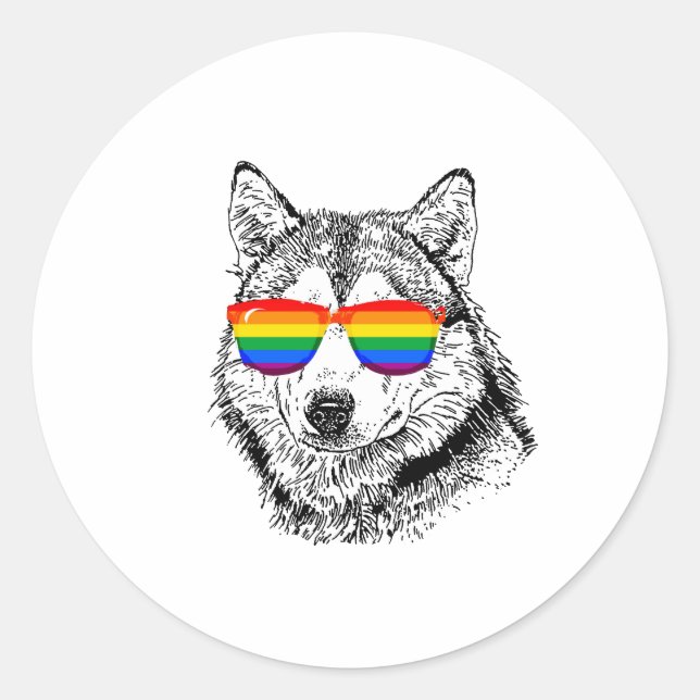 Pegatina Redonda Wolf Pride (Anverso)
