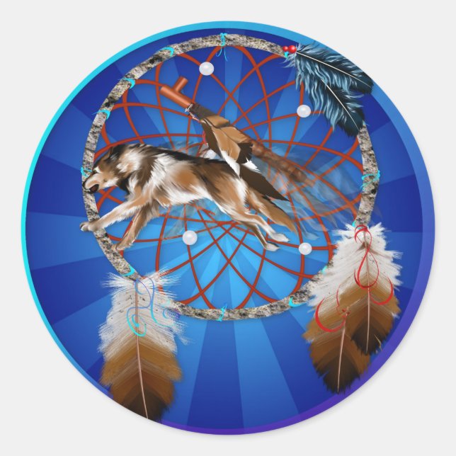 Pegatina Redonda WOLF y PIPE (Anverso)