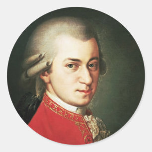 Pegatina Redonda Wolfgang Amadeus Mozart