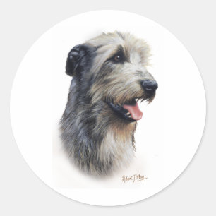 Pegatina Redonda Wolfhound irlandés