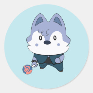 Pegatina Redonda Wolfie (ATE)