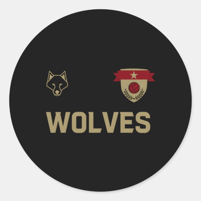 Pegatina Redonda Wolves Jersey (Anverso)