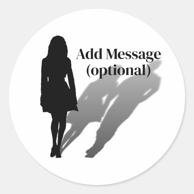 Pegatina Redonda Woman Missing Man Silhouette (Anverso)