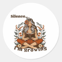 Woman reading in silence – Bohemian floral design