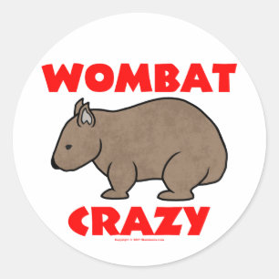 Pegatina Redonda Wombat loco