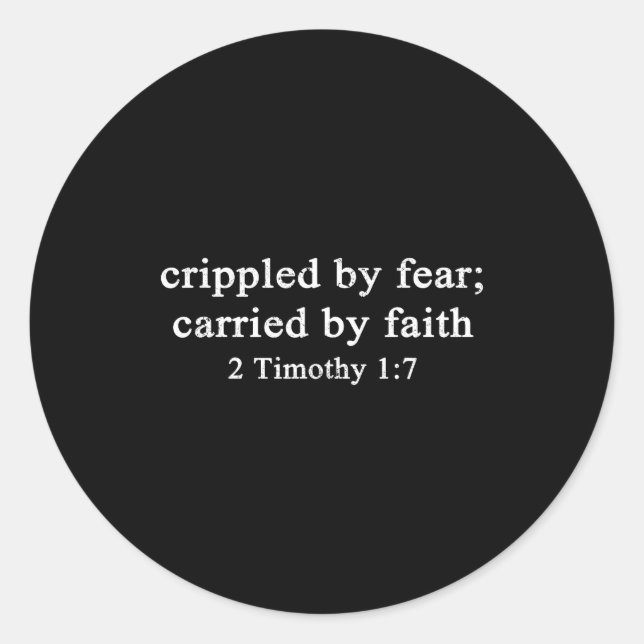 Pegatina Redonda Women Christian Crippled By Fear Carried By Faith  (Anverso)