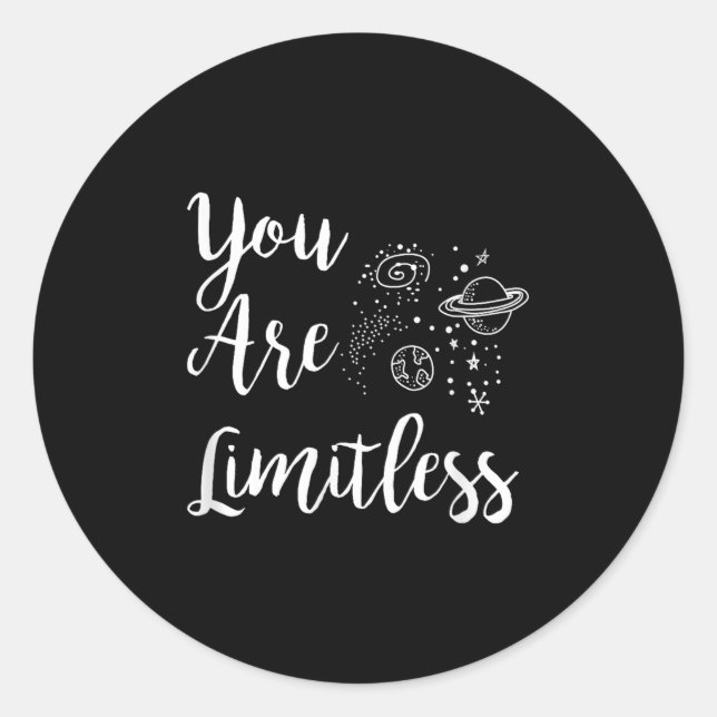 Pegatina Redonda Women You Are Limitless Amazing Motivational  (Anverso)