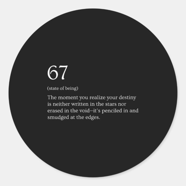 Pegatina Redonda Womens 67 Definition Meme V-neck  (Anverso)