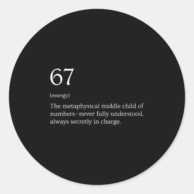 Pegatina Redonda Womens 67 Definition Meme V-neck  (Anverso)