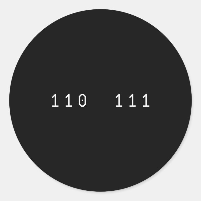 Pegatina Redonda Womens Funny 67 Meme Binary Code Computer Science  (Anverso)