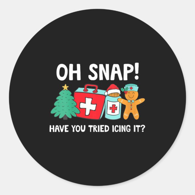 Pegatina Redonda Womens Funny Christmas Nurse Have You Tried Icing  (Anverso)