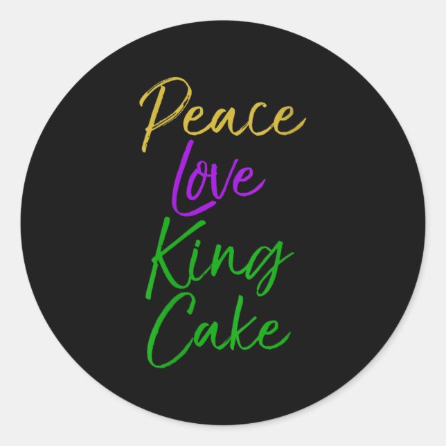 Pegatina Redonda Womens Funny Mardi Gras Gift Party Quote Cute Peac (Anverso)