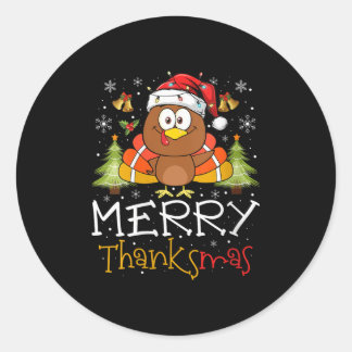 Pegatina Redonda Womens Funny Thanksmas 2025 Merry Thanksmas Thanks