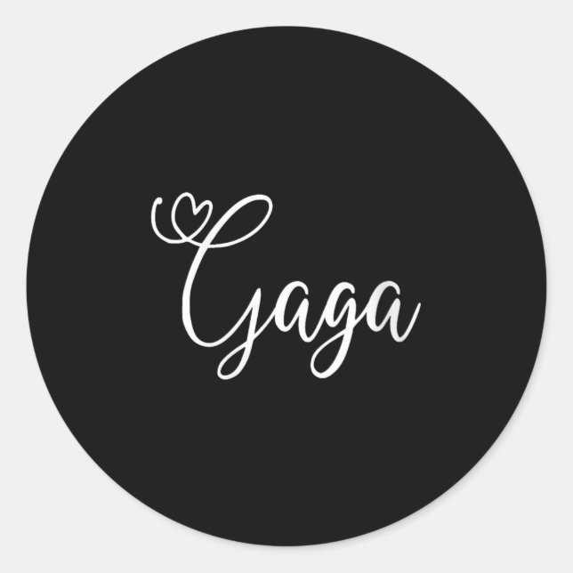 Pegatina Redonda Womens Gaga Cute Heart Grandma V-neck  (Anverso)