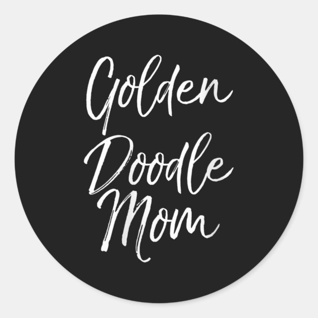 Pegatina Redonda Womens Goldendoodle Odle Mother's Day Gift Cute Go (Anverso)