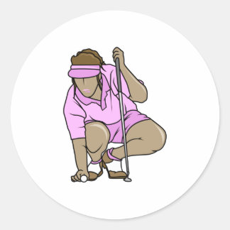 Pegatina Redonda Womens Golf