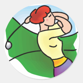 Pegatina Redonda Womens Golf