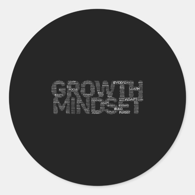 Pegatina Redonda Womens Growth Mindset Motivation And Insrational V (Anverso)
