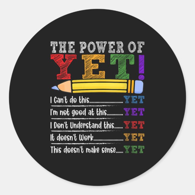 Pegatina Redonda Womens Growth Mindset Teacher Motivational Sitive  (Anverso)