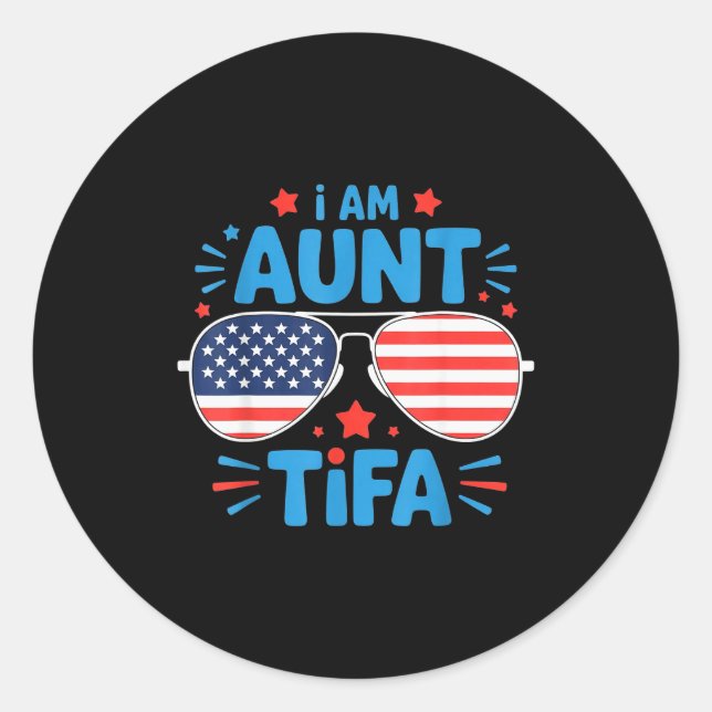 Pegatina Redonda Womens I Am Aunt Tifa Tee  (Anverso)